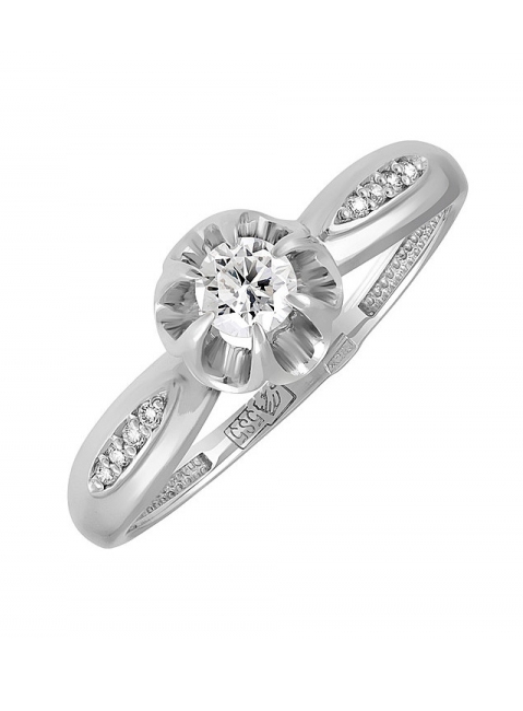 Золотое кольцо с бриллиантом № 127906