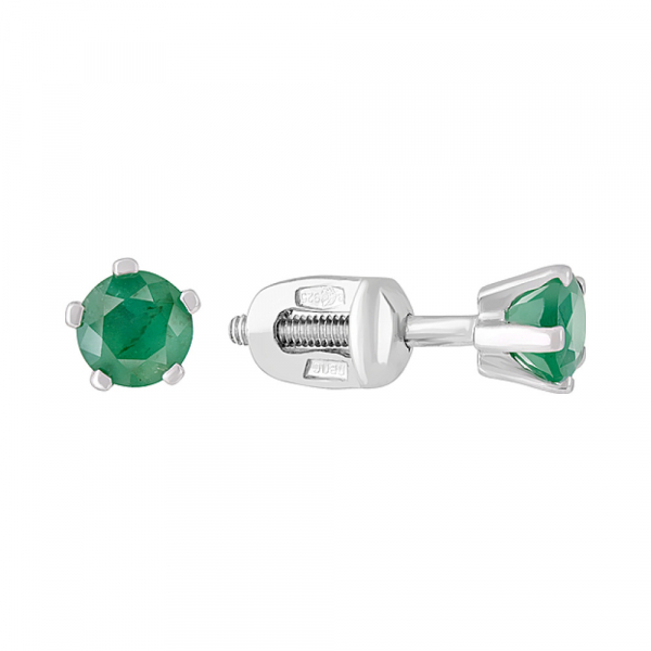 Пуссеты с изумрудом № 126018