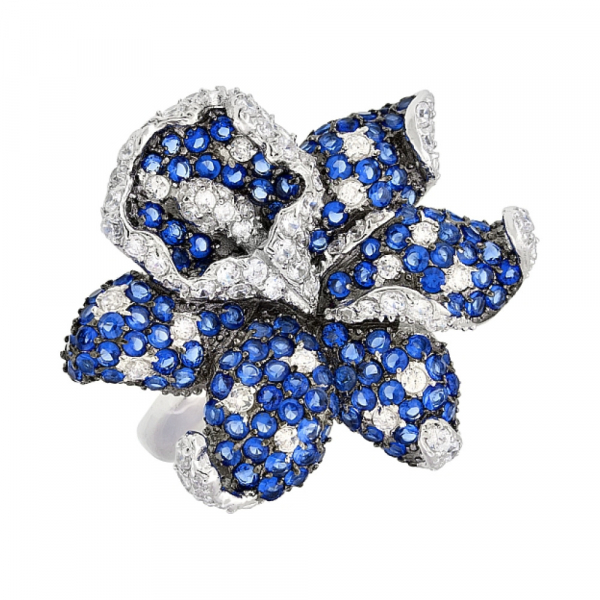 Серебряное кольцо с фианитами № 115643