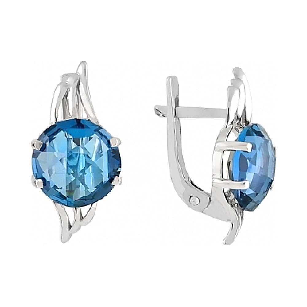 Золотые серьги с топазом № 110858