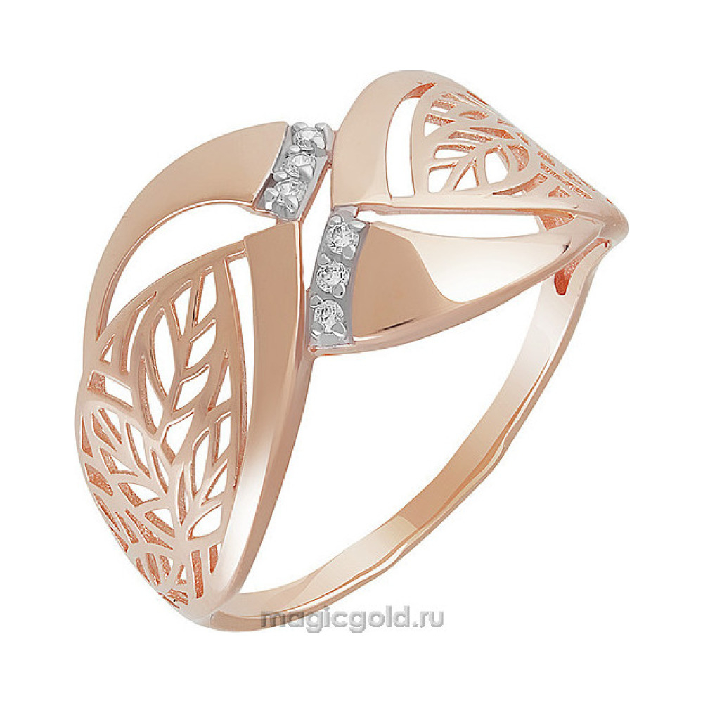 Золотое кольцо с фианитом № 160780