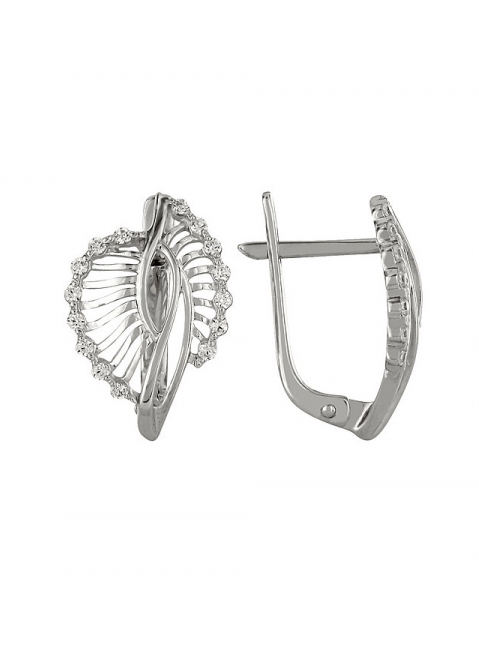 Золотые серьги с фианитом № 98429