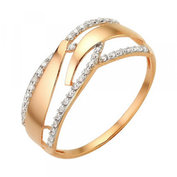Золотое кольцо с фианитом № 142280