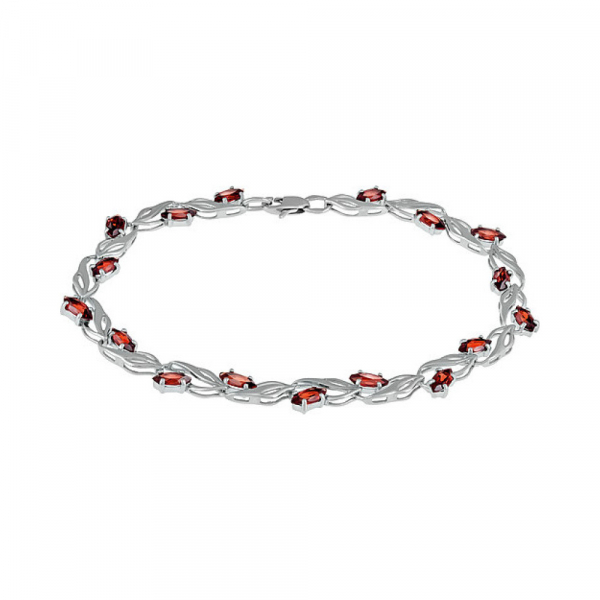 Серебряный браслет с гранатом № 134119