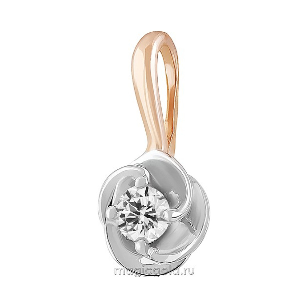 Золотая подвеска с бриллиантом № 160723