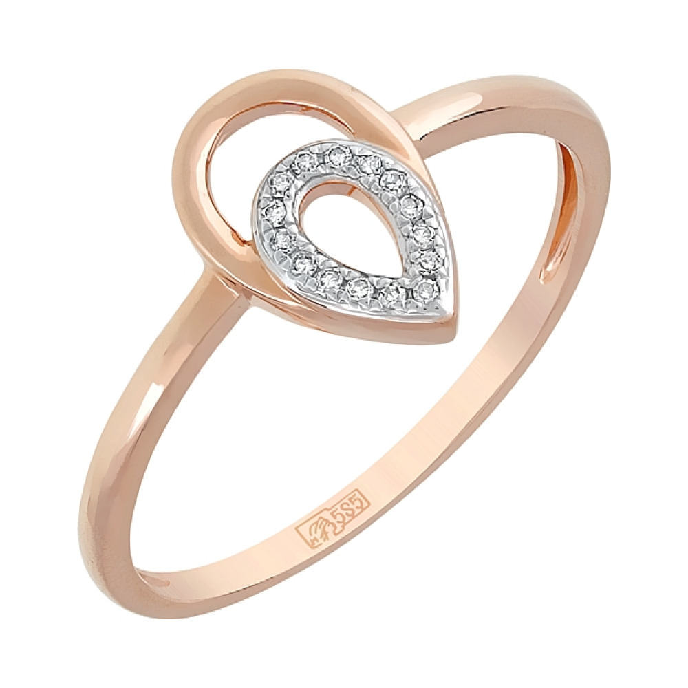 Золотое кольцо с бриллиантом № 115296