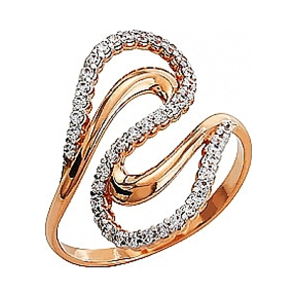 Золотое кольцо с фианитом № 75474