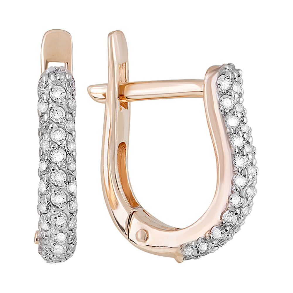 Золотые серьги с фианитом № 83909