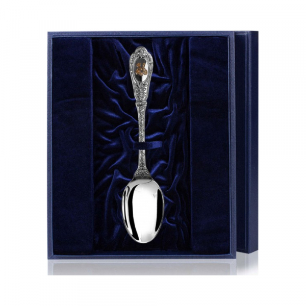 Ложка чайная «Фамильная» с вставкой из золота «Н»