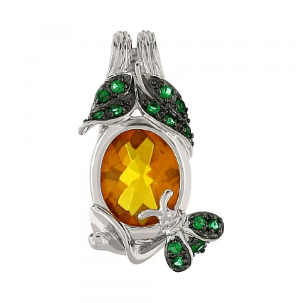 Серебряная подвеска с фианитом № 80471