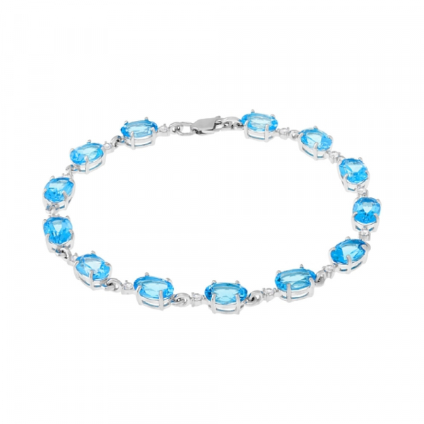 Золотой браслет с топазом и фианитом № 107832