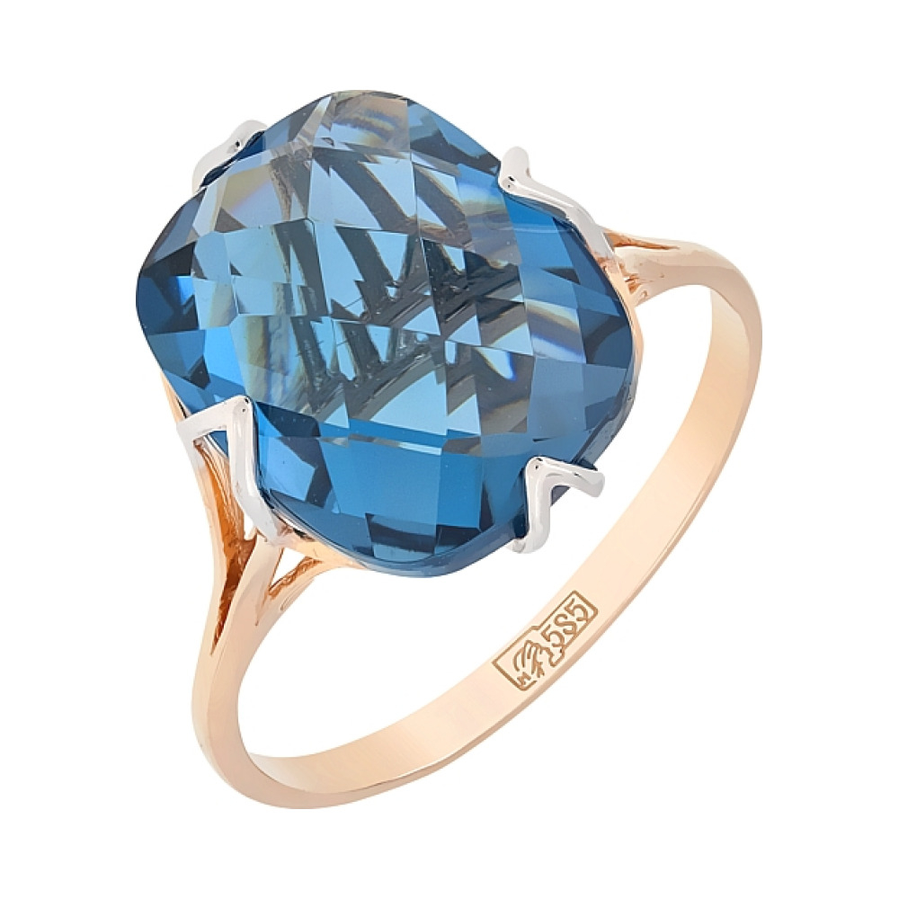 Золотое кольцо с топазом № 111232