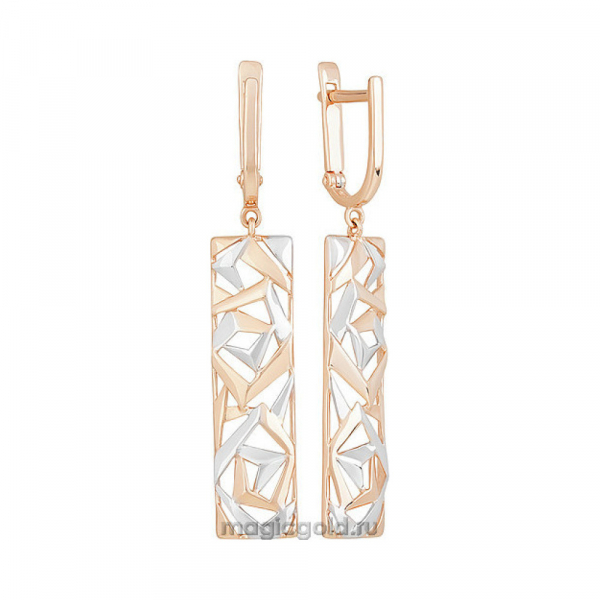 Золотые серьги без камня № 155854