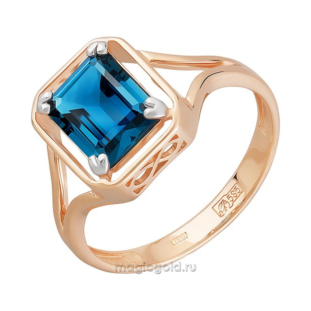Золотое кольцо с топазом № 167200