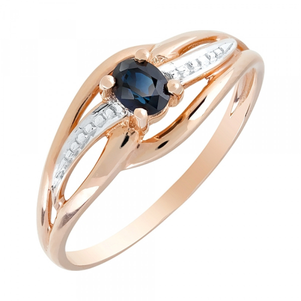Золотое кольцо с сапфиром № 3264