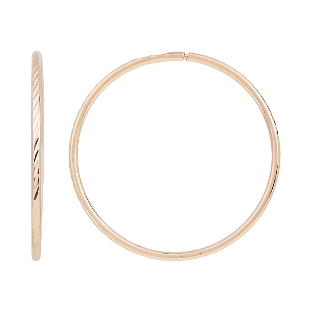 Золотые серьги конго с алмазной гранью № 116895