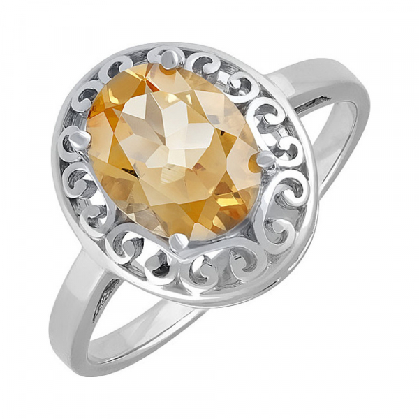 Серебряное кольцо с цитрином № 132108