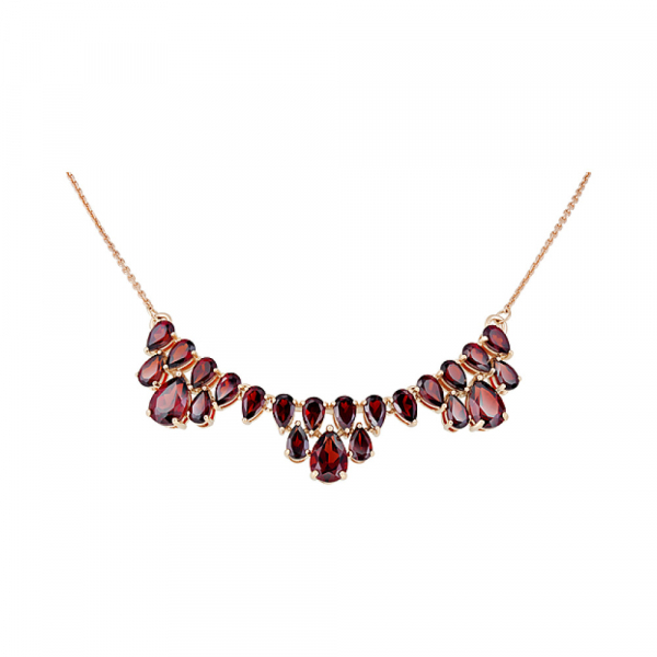 Золотое колье с гранатом № 128532
