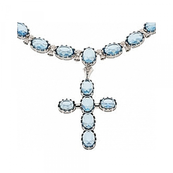 Серебряное колье с фианитами № 30718