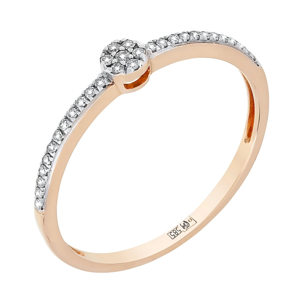 Золотое кольцо с бриллиантом № 104949