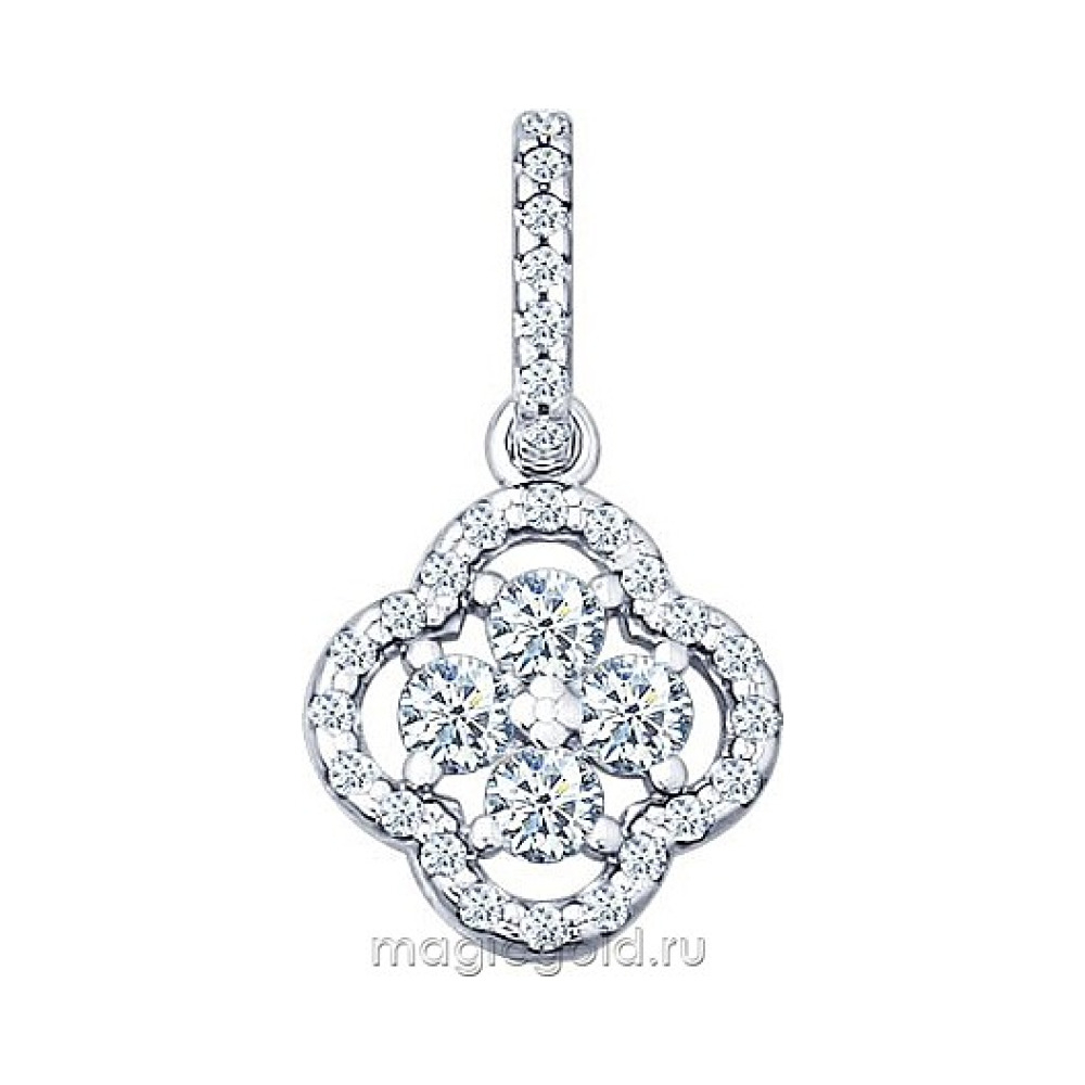 Серебряная подвеска с фианитом № 159984
