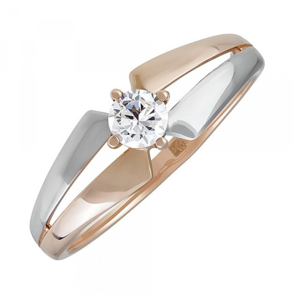 Золотое кольцо с фианитом № 135408