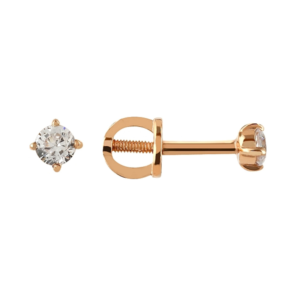 Золотые серьги с фианитами № 107392