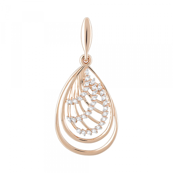 Золотая подвеска с фианитами № 124711