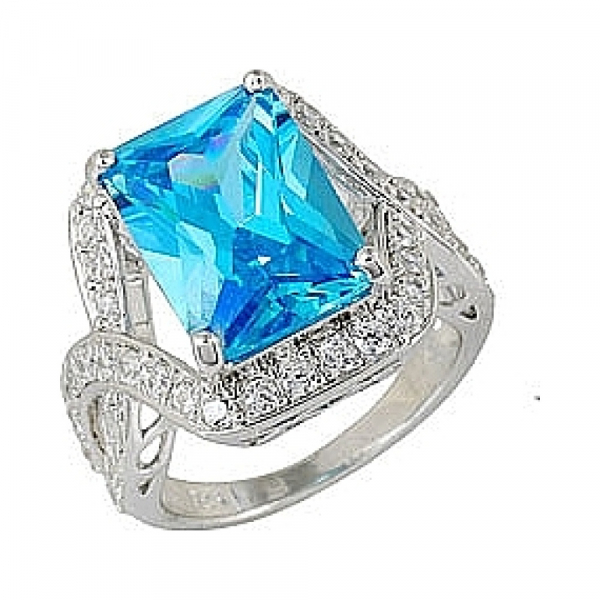 Серебряное кольцо с фианитом № 68425