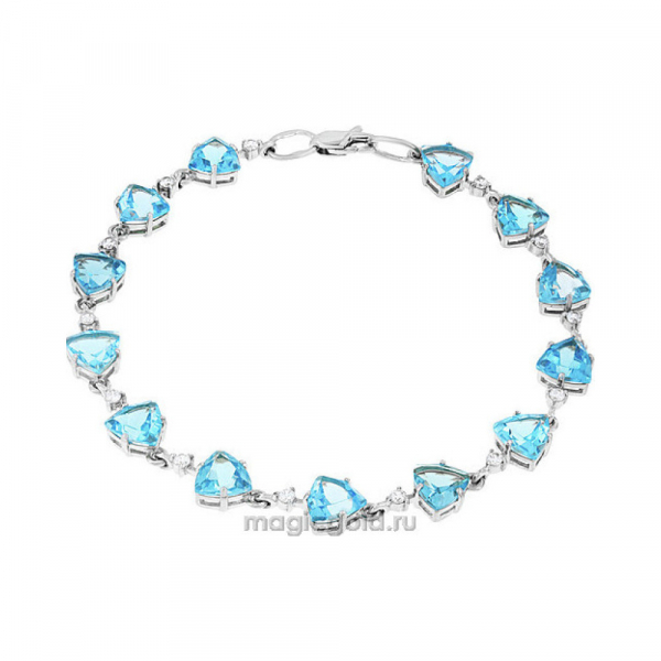 Золотой браслет с топазом и фианитом № 104523