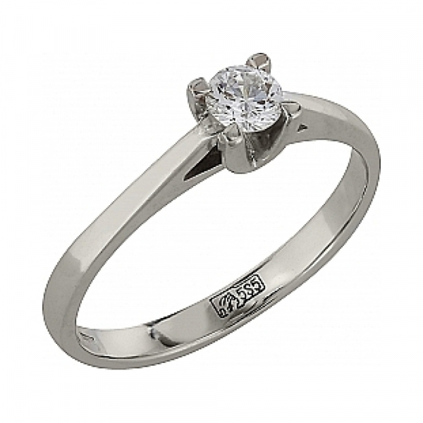 Золотое кольцо с бриллиантом № 77306