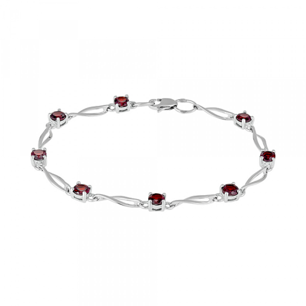 Серебряный браслет с гранатом № 126475