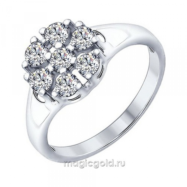 Серебряное кольцо с фианитом № 159952