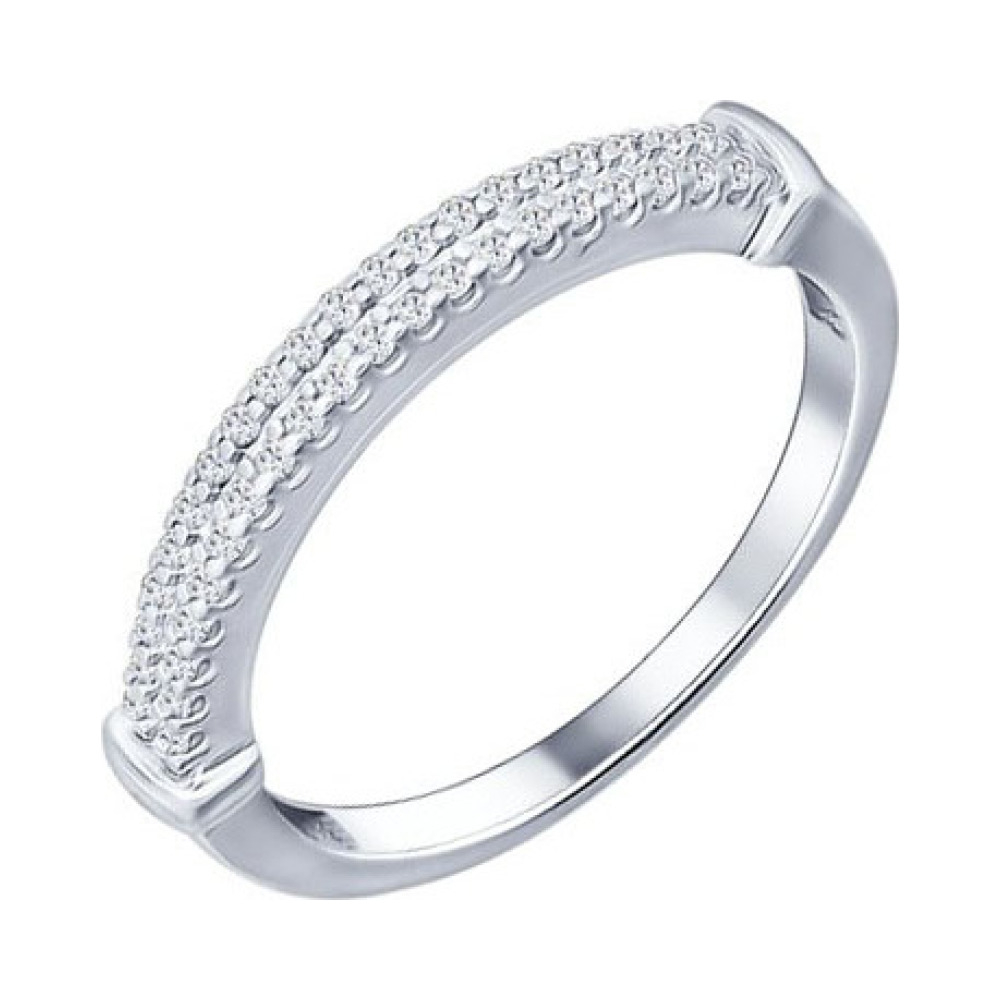 Серебряное кольцо с фианитом № 159914
