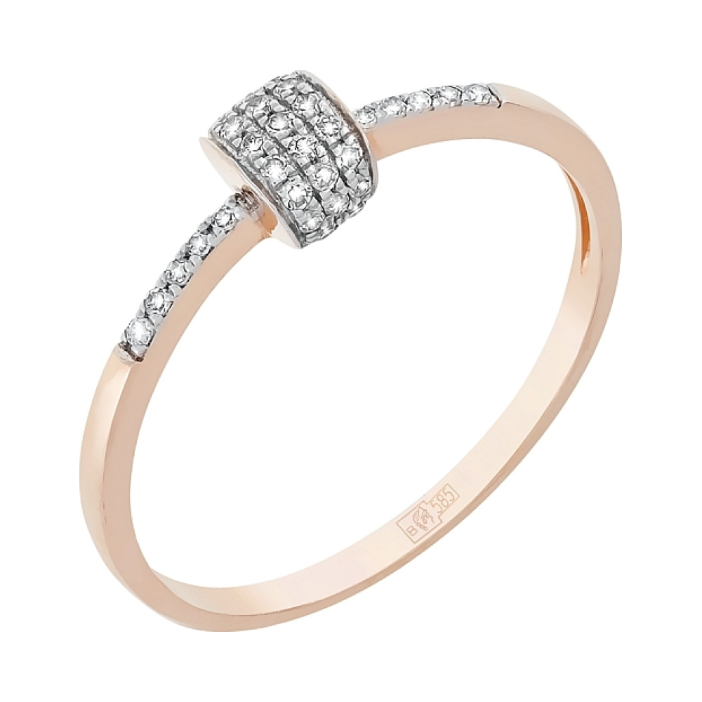 Золотое кольцо с бриллиантом № 113857