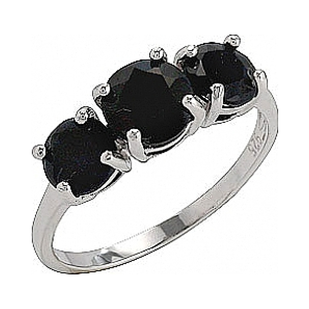 Серебряное кольцо с сапфиром № 75134