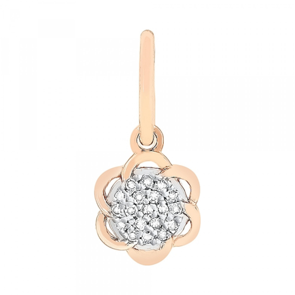 Золотая подвеска с бриллиантом № 113809