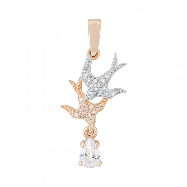 Золотая подвеска с фианитами № 127325