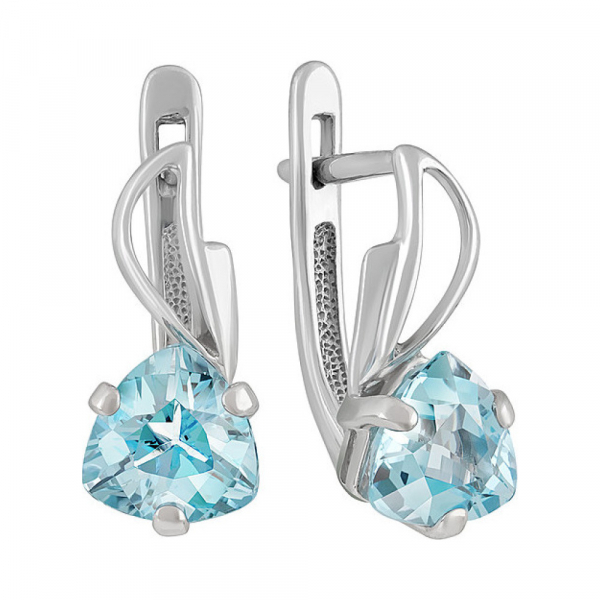 Серебряные серьги с топазом № 130271