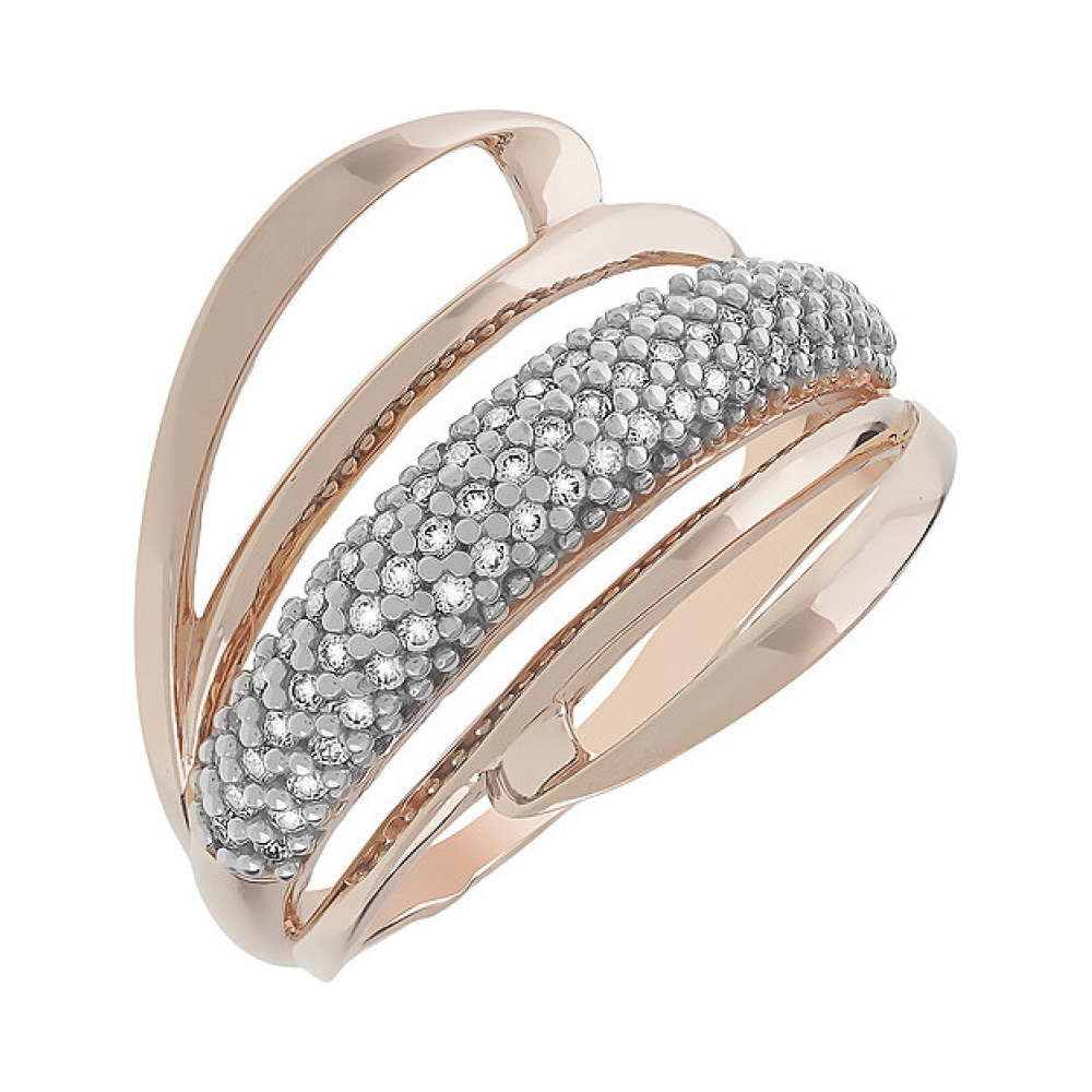 Золотое кольцо с фианитом № 112377