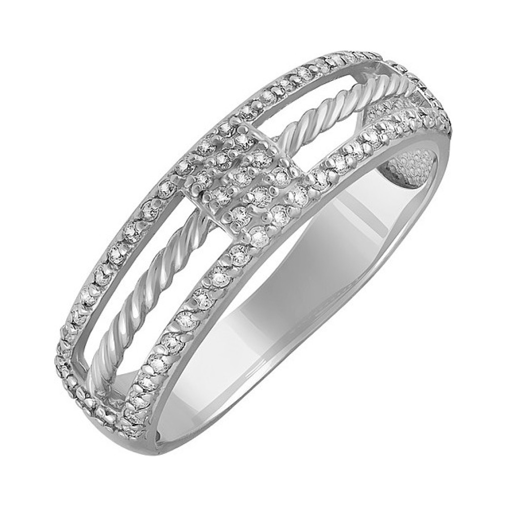 Серебряное кольцо с фианитом № 132943