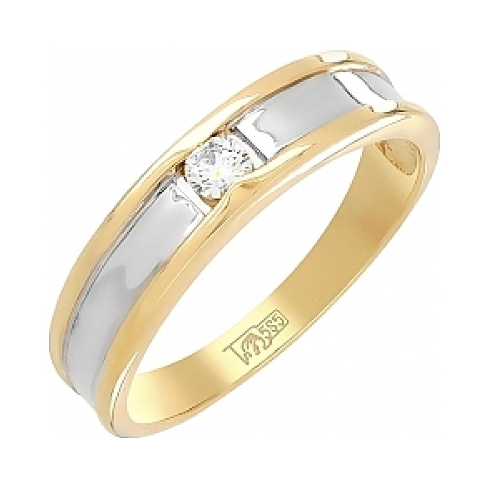 Золотое кольцо с бриллиантом № 103877