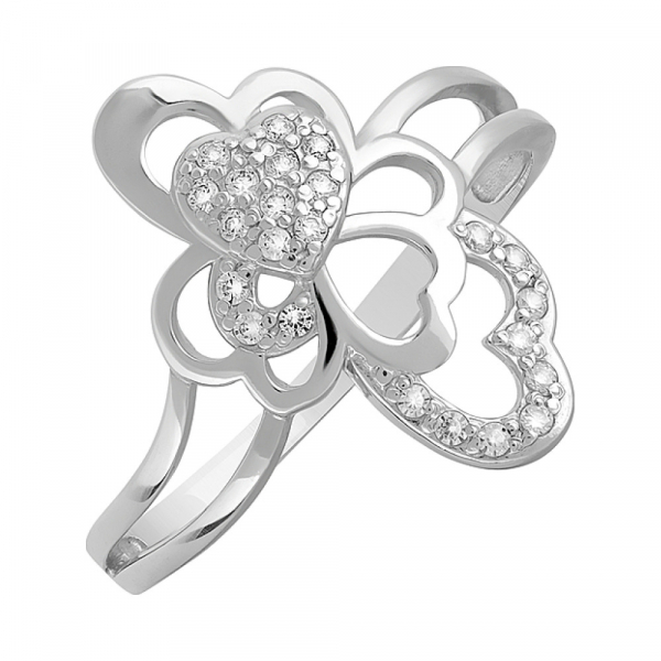 Золотое кольцо с фианитом № 80278