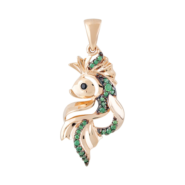 Золотая подвеска с фианитами № 128420