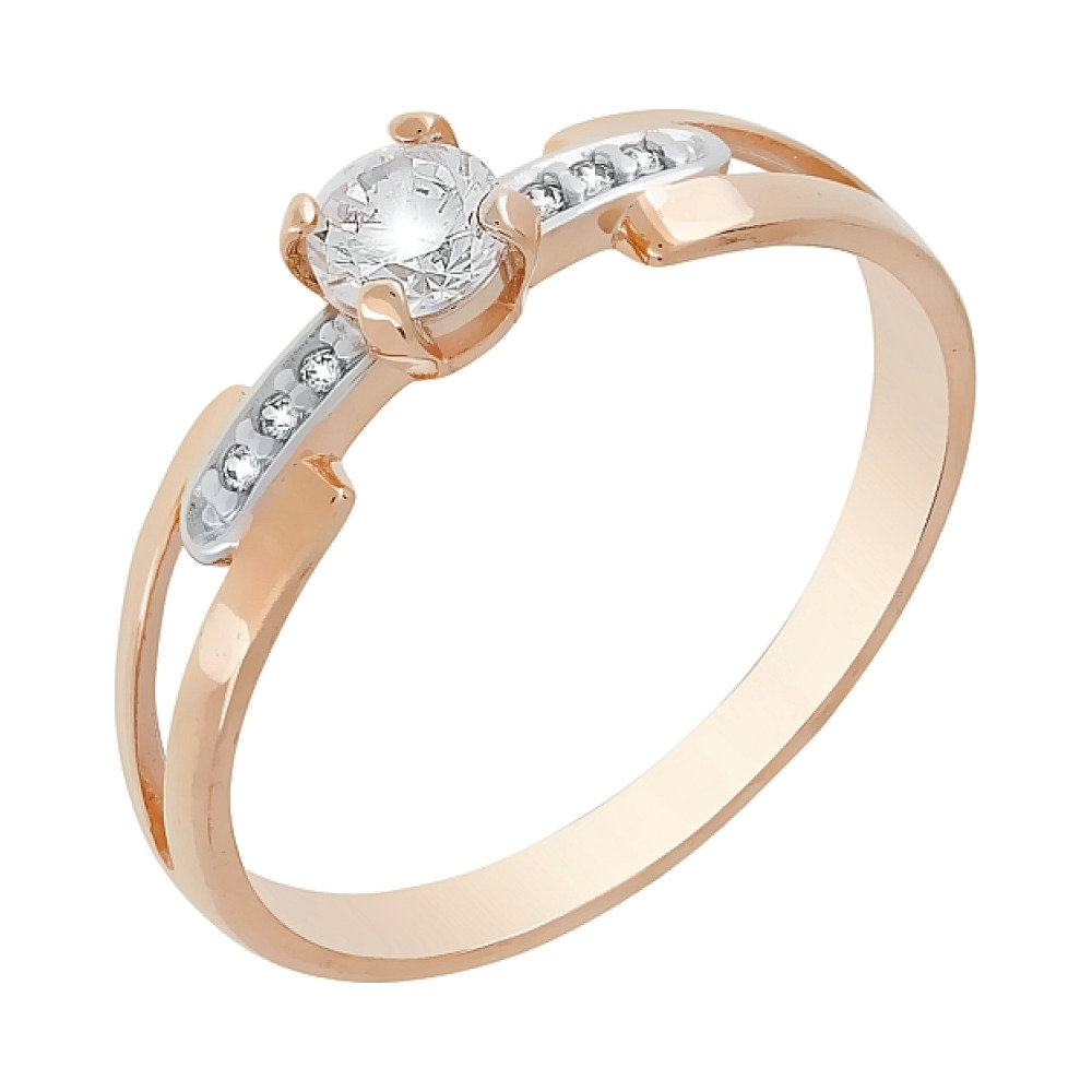 Золотое кольцо с фианитами № 100544