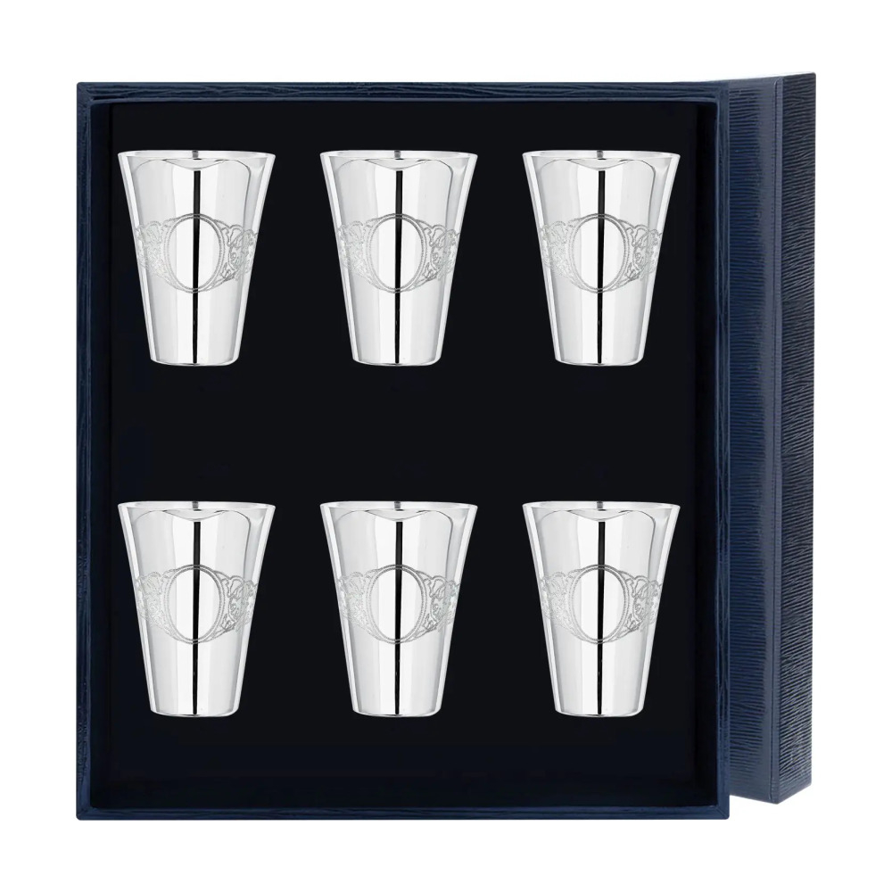 Набор стопок Подарочная №2 6 предметов в футляре из серебра 925 пробы