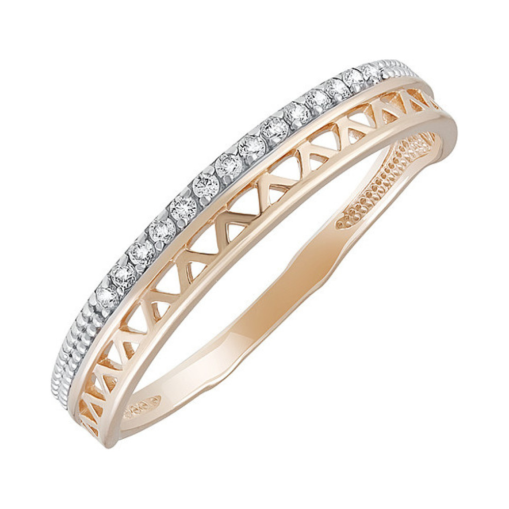 Золотое кольцо с фианитом № 134992