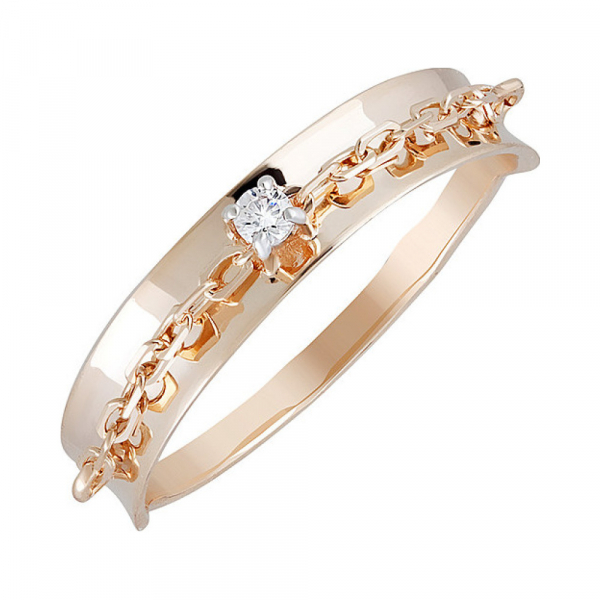 Золотое кольцо с фианитом № 133457