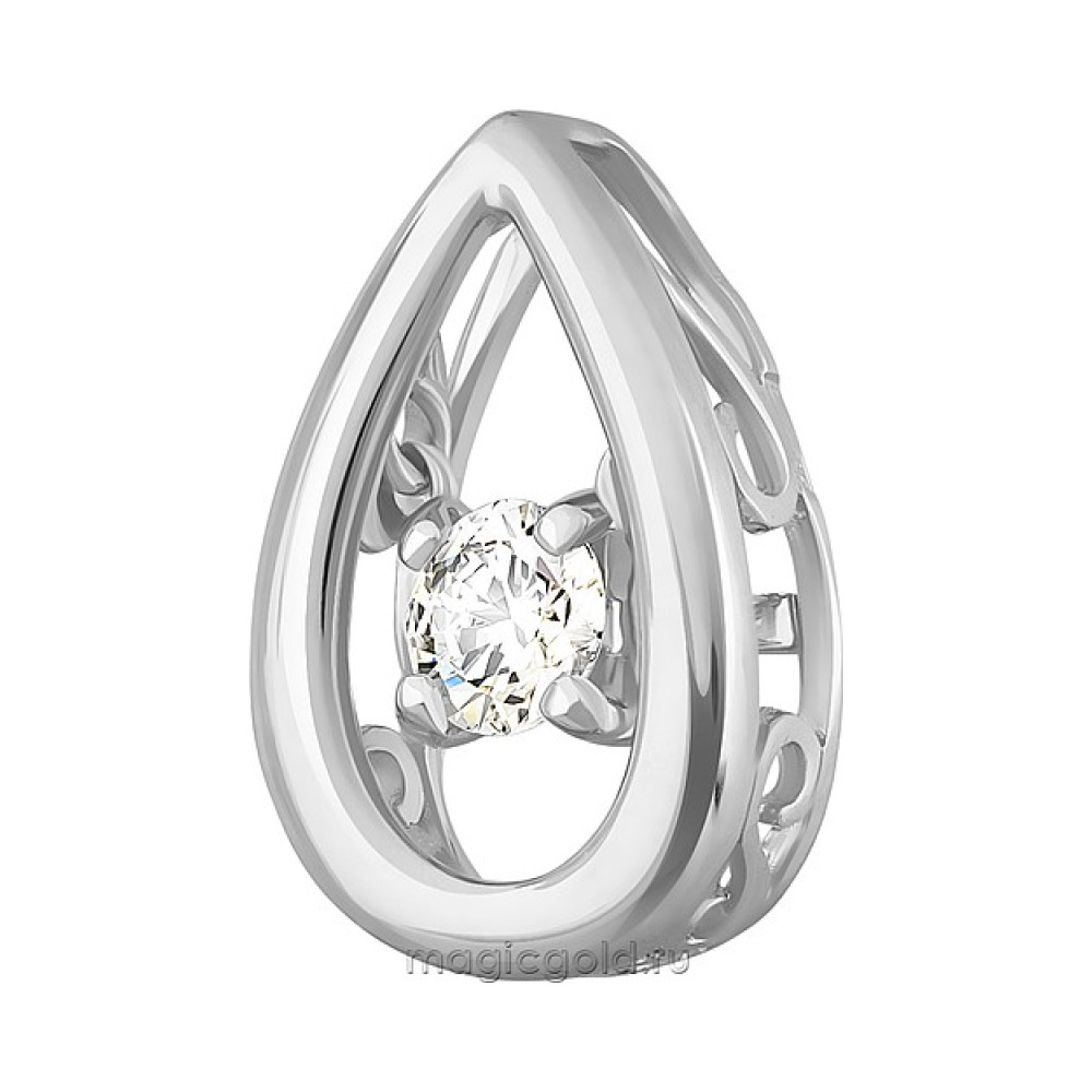 Золотая подвеска с бриллиантом № 168772