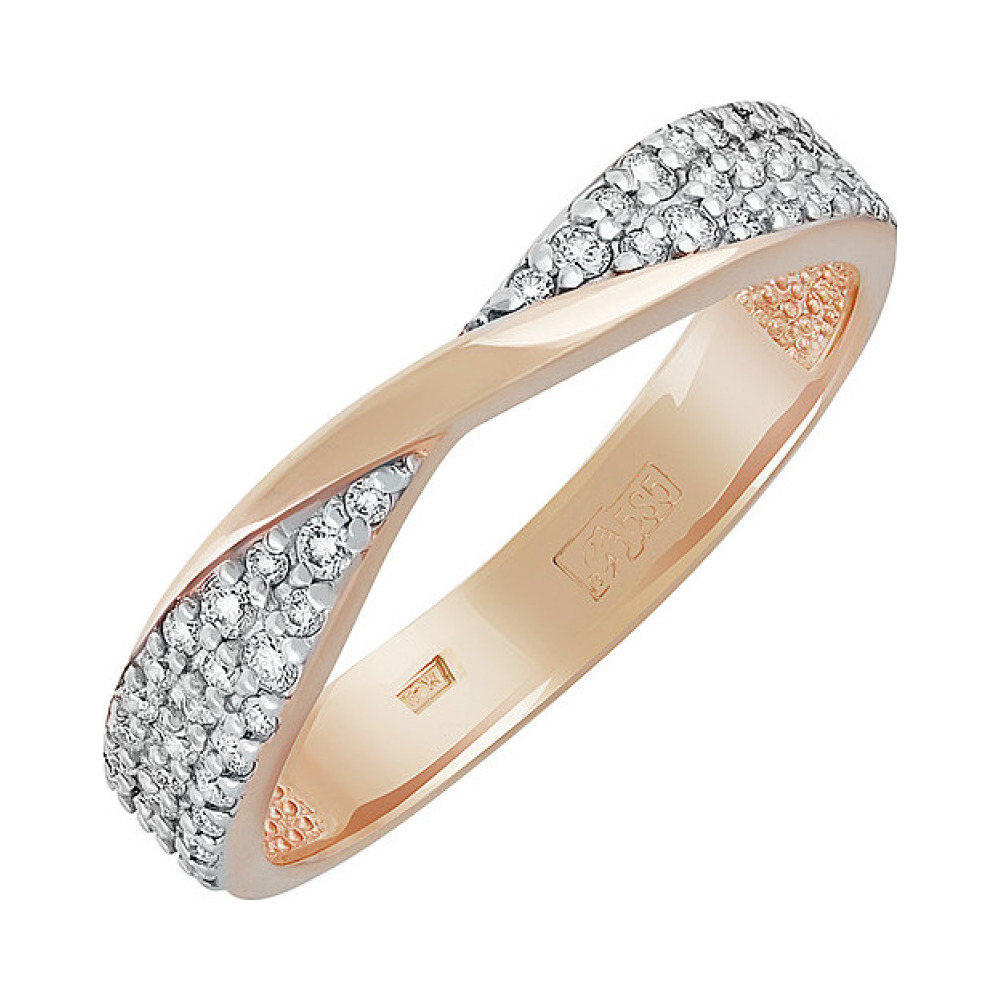 Золотое кольцо с бриллиантом № 138261